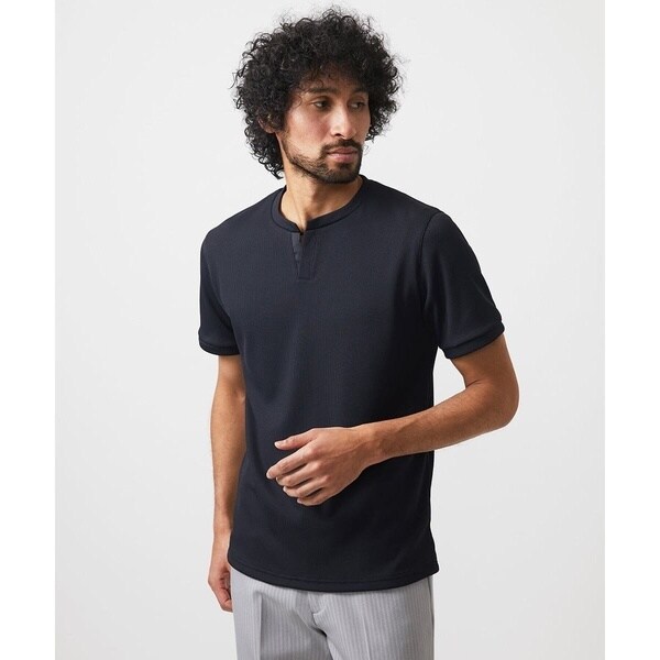 ミッシェルクランオム（MICHEL  HOMME）/《日本製》キーネック半袖カットソー