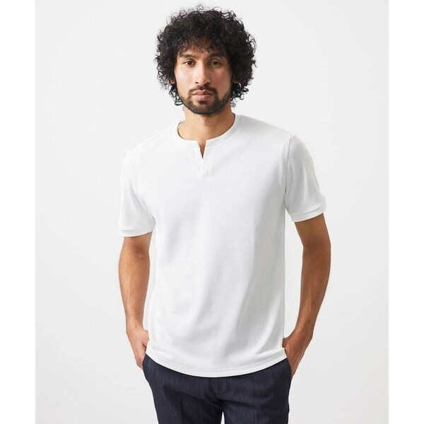 ミッシェルクランオム（MICHEL  HOMME）/《日本製》キーネック半袖カットソー