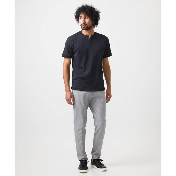 ミッシェルクランオム（MICHEL  HOMME）/《日本製》キーネック半袖カットソー