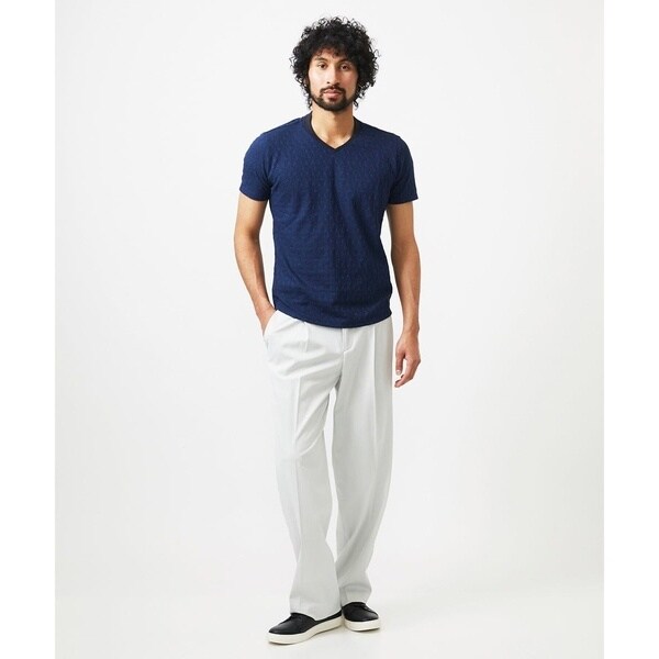 ミッシェルクランオム（MICHEL  HOMME）/《日本製》リンクスVネック半袖カットソー