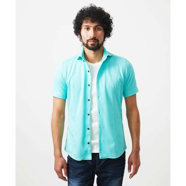 ミッシェルクランオム（MICHEL  HOMME）/《日本製》ジャガード柄半袖シャツ