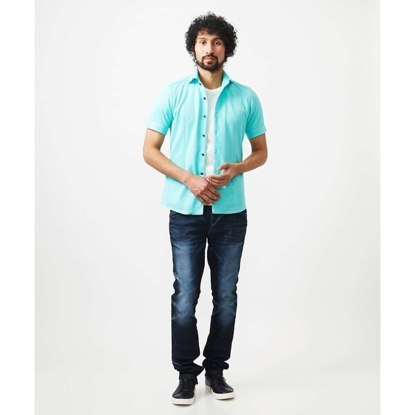 ミッシェルクランオム（MICHEL  HOMME）/《日本製》ジャガード柄半袖シャツ