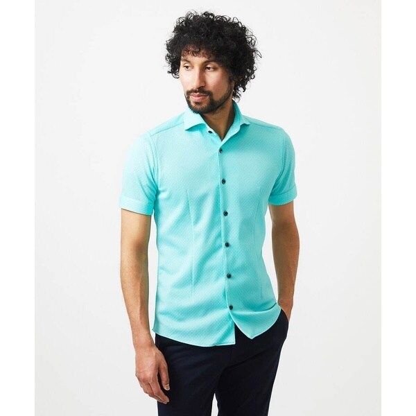 ミッシェルクランオム（MICHEL  HOMME）/《日本製》ジャガード柄半袖シャツ