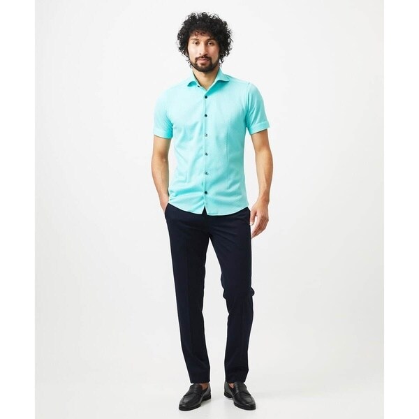 ミッシェルクランオム（MICHEL  HOMME）/《日本製》ジャガード柄半袖シャツ