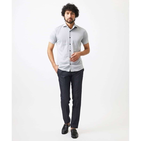 ミッシェルクランオム（MICHEL  HOMME）/《日本製》ジャガード柄半袖シャツ