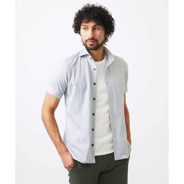 ミッシェルクランオム（MICHEL  HOMME）/《日本製》ジャガード柄半袖シャツ