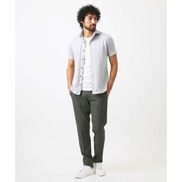 ミッシェルクランオム（MICHEL  HOMME）/《日本製》ジャガード柄半袖シャツ