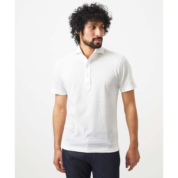 ミッシェルクランオム（MICHEL  HOMME）/《日本製》幾何学柄ポロシャツ