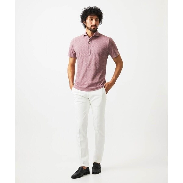 ミッシェルクランオム（MICHEL  HOMME）/《日本製》幾何学柄ポロシャツ