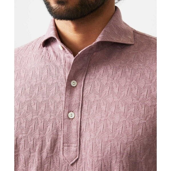 ミッシェルクランオム（MICHEL  HOMME）/《日本製》幾何学柄ポロシャツ