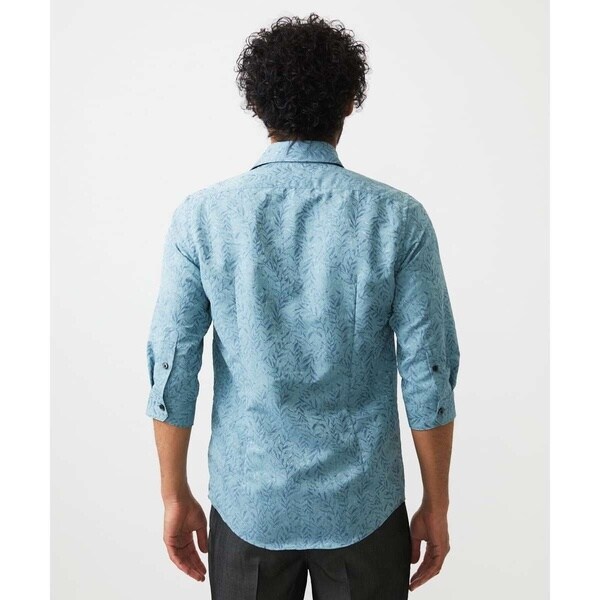 ミッシェルクランオム（MICHEL  HOMME）/《日本製》ボタニカル柄七分袖シャツ