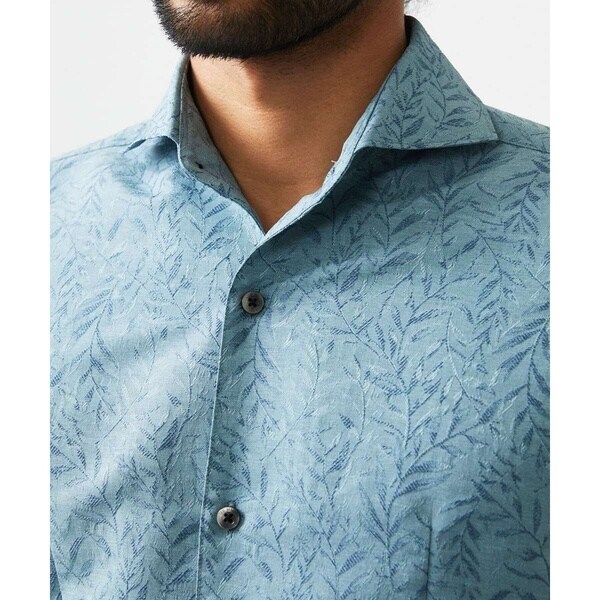 ミッシェルクランオム（MICHEL  HOMME）/《日本製》ボタニカル柄七分袖シャツ