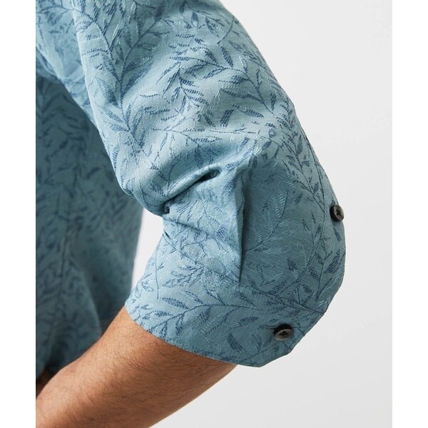 ミッシェルクランオム（MICHEL  HOMME）/《日本製》ボタニカル柄七分袖シャツ