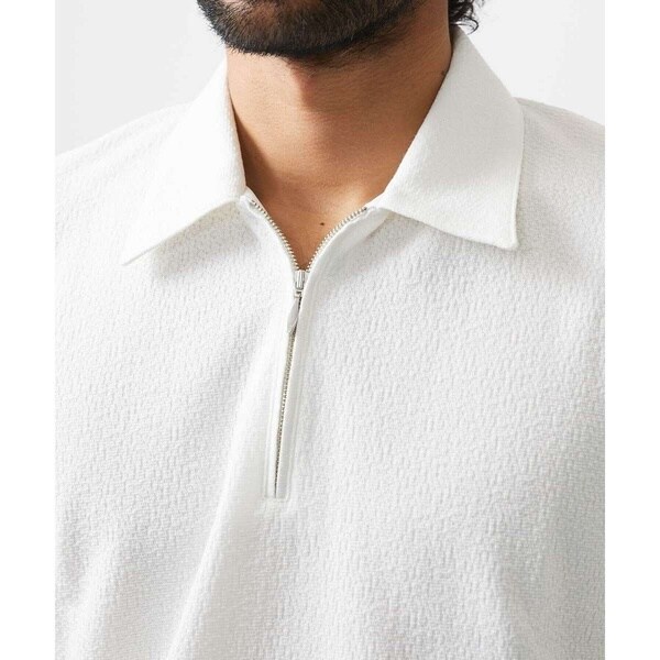 ミッシェルクランオム（MICHEL  HOMME）/《日本製》モザイク柄ジップアップポロシャツ