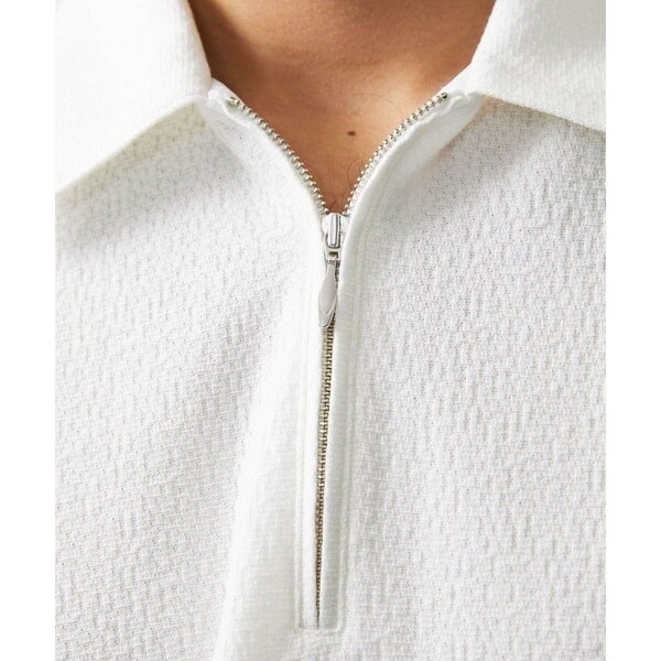 ミッシェルクランオム（MICHEL  HOMME）/《日本製》モザイク柄ジップアップポロシャツ