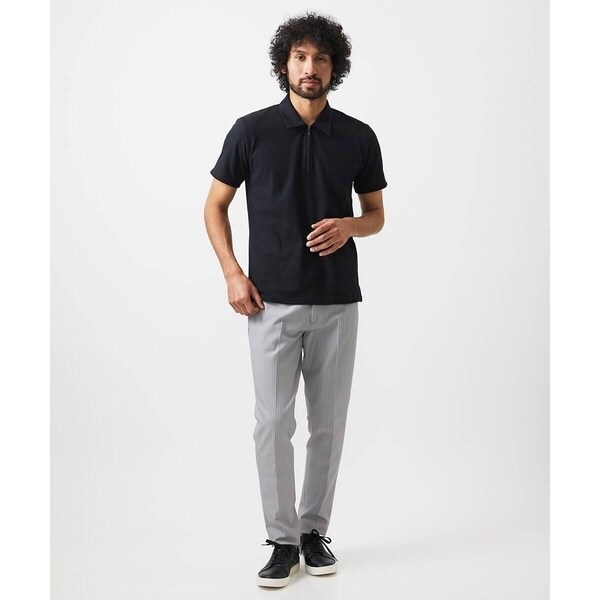 ミッシェルクランオム（MICHEL  HOMME）/《日本製》モザイク柄ジップアップポロシャツ