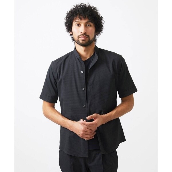 ミッシェルクランオム（MICHEL KLEIN HOMME）/【セットアップ】バンドカラー半袖シャツ_2