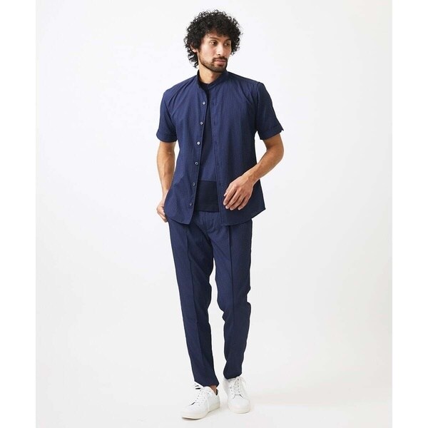 ミッシェルクランオム（MICHEL KLEIN HOMME）/【セットアップ】バンドカラー半袖シャツ_6