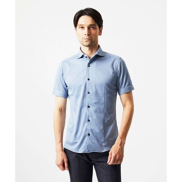 ミッシェルクランオム（MICHEL  HOMME）/《日本製》ジャガード半袖シャツ