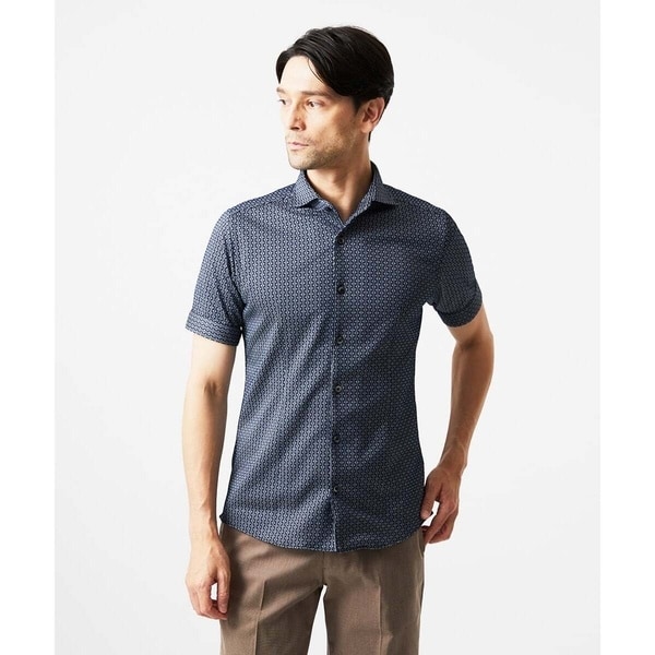 ミッシェルクランオム（MICHEL  HOMME）/《日本製》ジャガード半袖シャツ