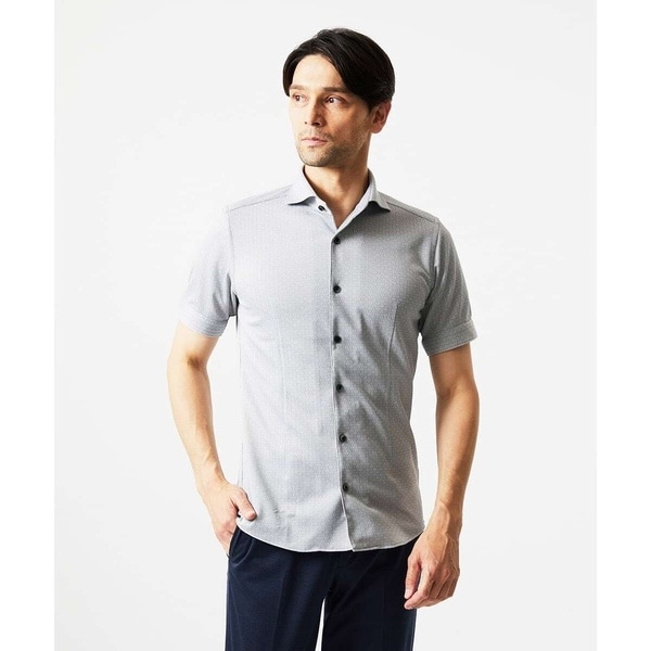 ミッシェルクランオム（MICHEL  HOMME）/《日本製》ジャガード半袖シャツ