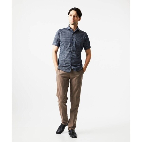 ミッシェルクランオム（MICHEL  HOMME）/《日本製》ジャガード半袖シャツ