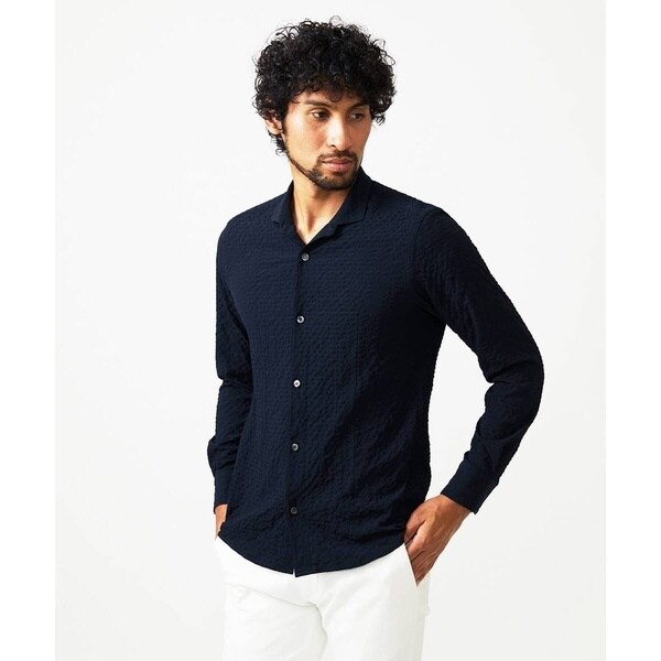 ミッシェルクランオム（MICHEL KLEIN HOMME）/シアーサッカー調長袖シャツ_1