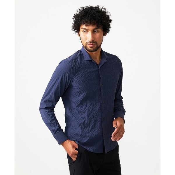 ミッシェルクランオム（MICHEL KLEIN HOMME）/シアーサッカー調長袖シャツ_3
