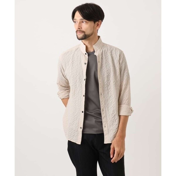 ミッシェルクランオム（MICHEL KLEIN HOMME）/シアーサッカー調長袖シャツ_15
