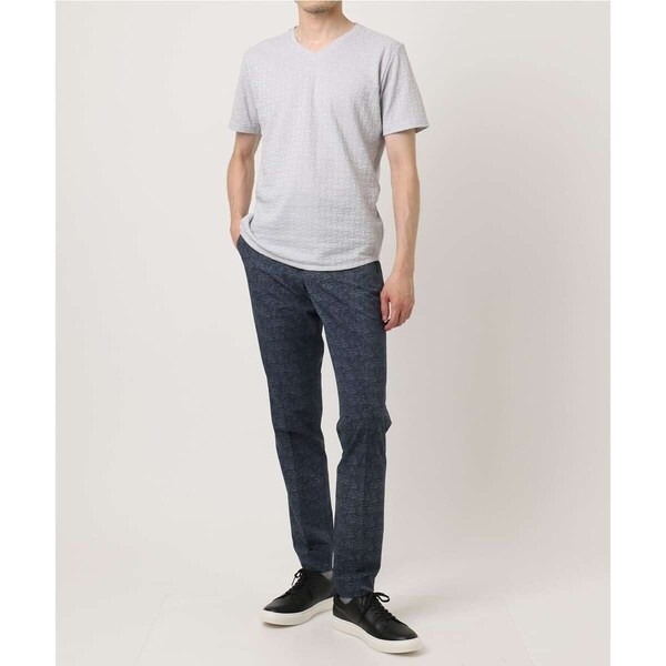 ミッシェルクランオム（MICHEL  HOMME）/《日本製》レンガ柄Vネック半袖カットソー