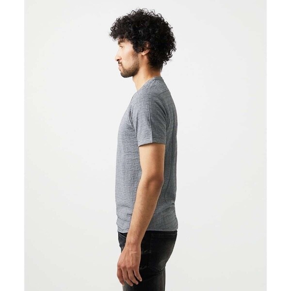 ミッシェルクランオム（MICHEL  HOMME）/《日本製》レンガ柄Vネック半袖カットソー