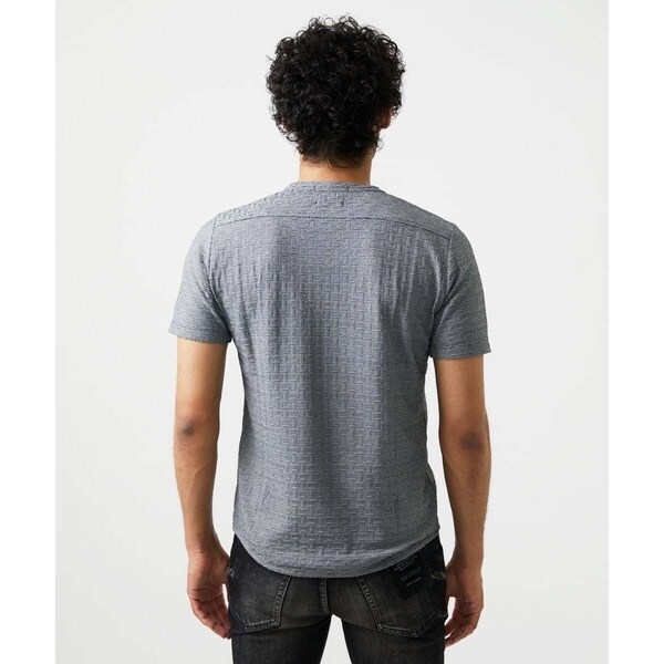 ミッシェルクランオム（MICHEL  HOMME）/《日本製》レンガ柄Vネック半袖カットソー