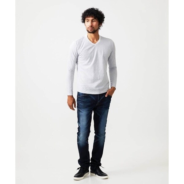 ミッシェルクランオム（MICHEL  HOMME）/《日本製》レンガ柄Vネック長袖カットソー