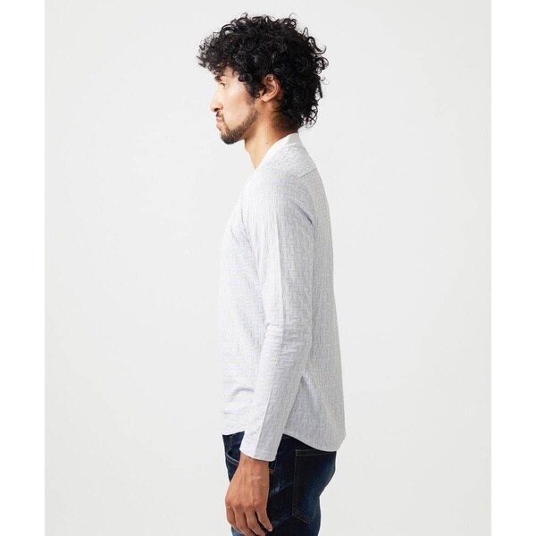 ミッシェルクランオム（MICHEL  HOMME）/《日本製》レンガ柄Vネック長袖カットソー