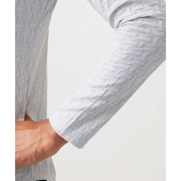 ミッシェルクランオム（MICHEL  HOMME）/《日本製》レンガ柄Vネック長袖カットソー