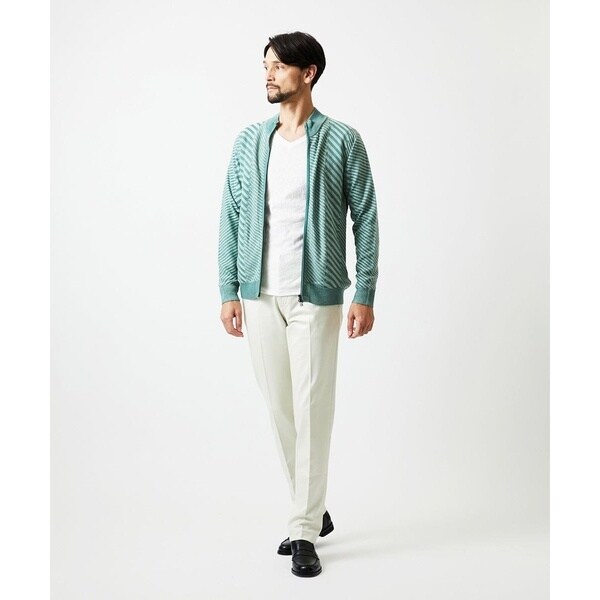 ミッシェルクランオム（MICHEL KLEIN HOMME）/グラデーションスタンドカラーニットブルゾン