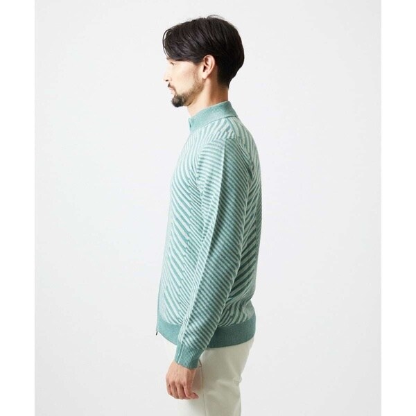 ミッシェルクランオム（MICHEL KLEIN HOMME）/グラデーションスタンドカラーニットブルゾン