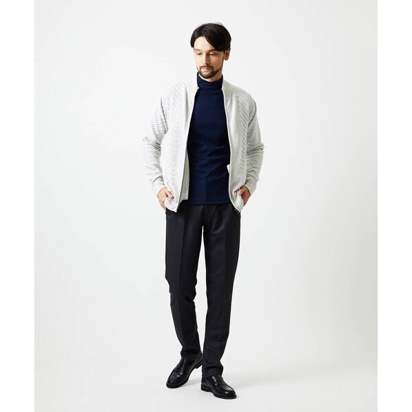 ミッシェルクランオム（MICHEL KLEIN HOMME）/グラデーションスタンドカラーニットブルゾン