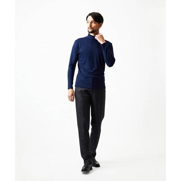 ミッシェルクランオム（MICHEL  HOMME）/《日本製》スムースモックネック長袖カットソー