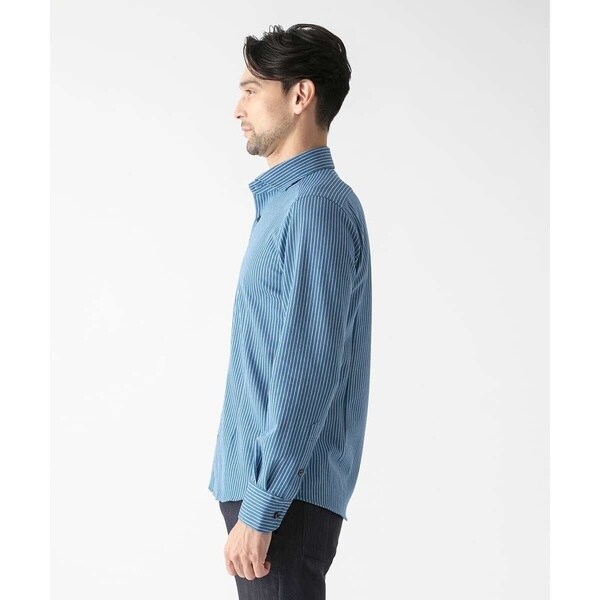 ミッシェルクランオム（MICHEL  HOMME）/《日本製》ストライプ柄ジャージ長袖シャツ