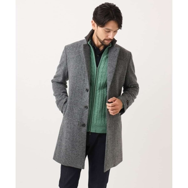 ミッシェルクランオム（MICHEL  HOMME）/ウールヘリンボンチェスターコート