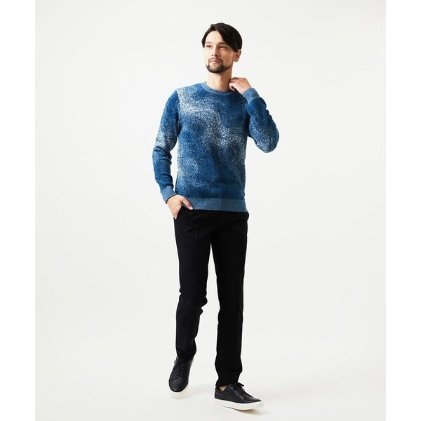 ミッシェルクランオム（MICHEL  HOMME）/《日本製》スモーク柄クルーネックモールニット