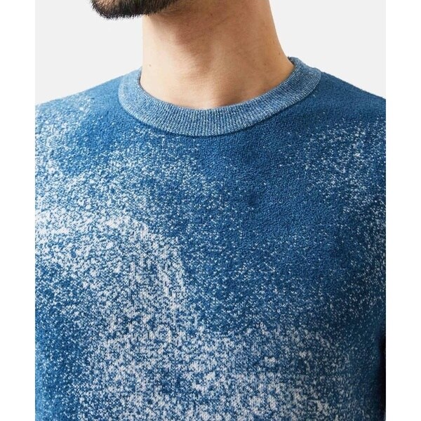 ミッシェルクランオム（MICHEL  HOMME）/《日本製》スモーク柄クルーネックモールニット