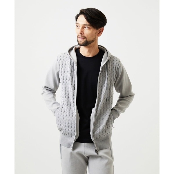 ミッシェルクランオム（MICHEL KLEIN HOMME）/【セットアップ】ニットジップアップパーカー