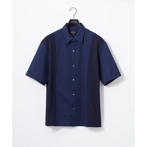 ミッシェルクランオム（MICHEL KLEIN HOMME）/【セットアップ】異素材コンビ半袖シャツ