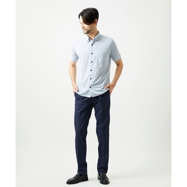 【NEW】ミッシェルクランオム（MICHEL KLEIN HOMME）/《日本製》ボタンダウン 柄半袖シャツ_1