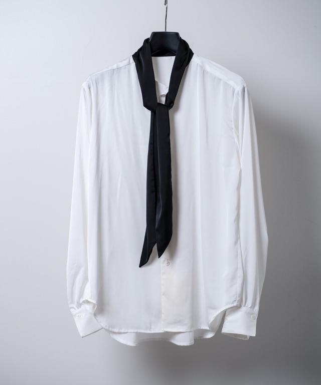 バッファローボブズ（Buffalo Bobs）/TIE A TIE(タイ ア タイ)スカーフ付 サテン トロミシャツ_6