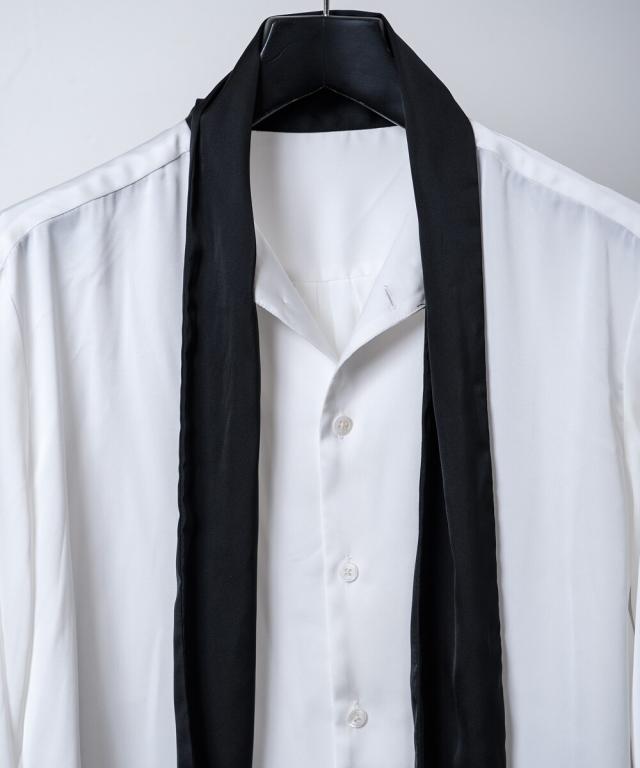 バッファローボブズ（Buffalo Bobs）/TIE A TIE(タイ ア タイ)スカーフ付 サテン トロミシャツ_10