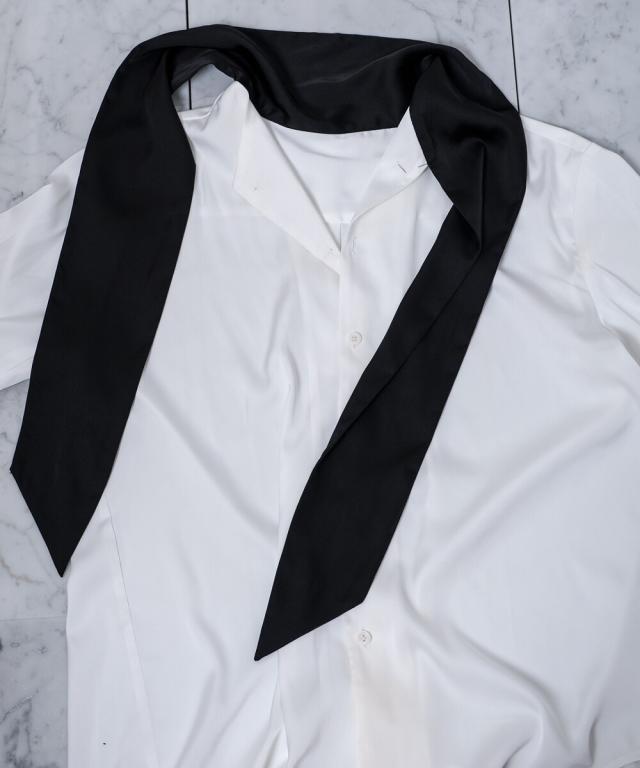 バッファローボブズ（Buffalo Bobs）/TIE A TIE(タイ ア タイ)スカーフ付 サテン トロミシャツ_11