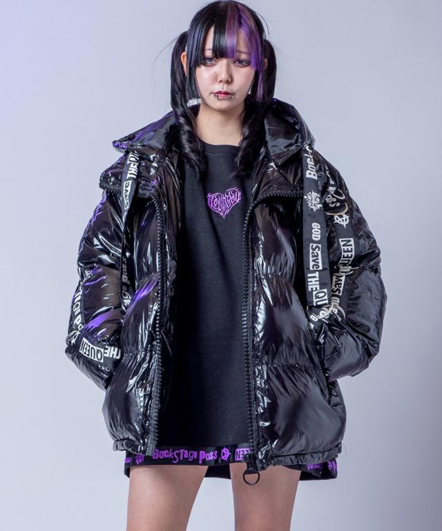 parapara製 エナメルジャケット 黒 ガーターつき バックステージパス（backstagepass）/D PARKER−ENAMEL(Dパーカー